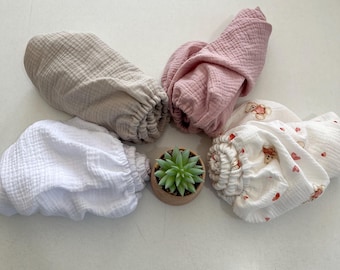 Muslin Fitted Sheets for Nestig Cribs - Custom Size Mini & Full Crib Sheets, Fitted Sheet for Custom Size, Breathable Muslin Cotton sheets