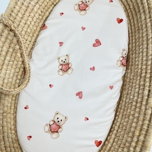 Sábana ajustable de algodón Bears - Ropa de cama de algodón orgánico para bebés, cunas y niños pequeños - Sábana transpirable hecha a mano personalizada