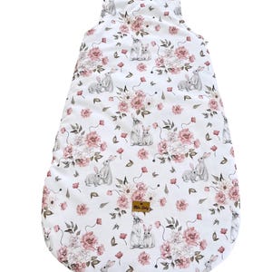Newborn sleeping bag with bunnies and flowers Print | Baby Sleeping Sack | Newborn Swaddle Bag | Soft & Cozy Baby Sleep Bag,baby shower gift