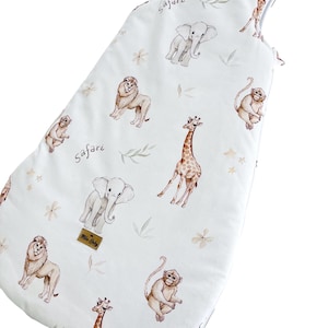 Newborn sleeping bag with beige Safari animals Print | Baby Sleeping Sack | Newborn Swaddle Bag | Soft & Cozy Baby Sleep Bag
