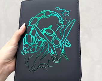 Pokemon Binder 4 / 9 Pockets | Rayquaza Pokemon Theme, Ringless Design.