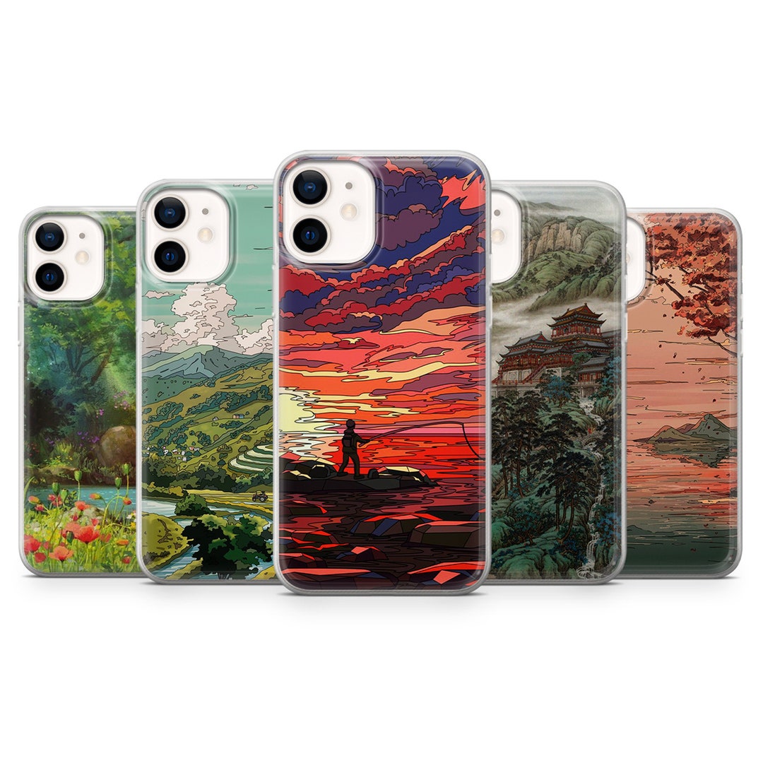 Japanese Art Phone Case, Anime Illustration Cover for iPhone 14 Pro, 13