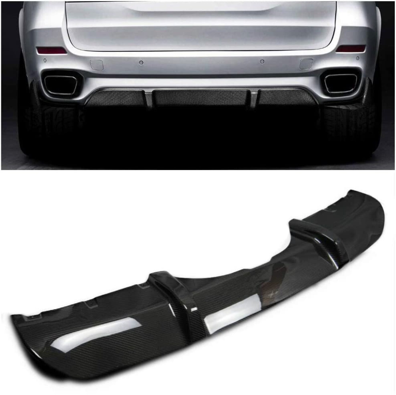 BMW X5 F15 Carbon Fiber Rear Bumper Diffuser Lip Spoiler Etsy