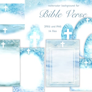 Aquarell blaues Kreuz Clipart, blauer digitaler Hintergrund, Aquarell Osterkreuz Clipart, Erstkommunion Taufe Bordüre