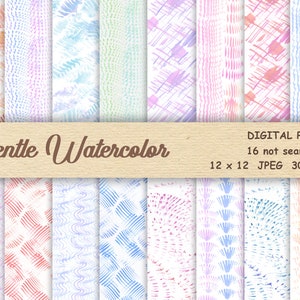 Digitaal aquarelpapier, abstract afdrukbaar papierpakket, zachte aquarelachtergrond voor scrapbooking, niet naadloos, zachte pastel