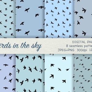 Abstract papier vliegende vogels. Naadloos patroon. Abstracte vogelprint. Dierenprintpapier pak. Vogel naadloos digitaal papier. Scrapbooken