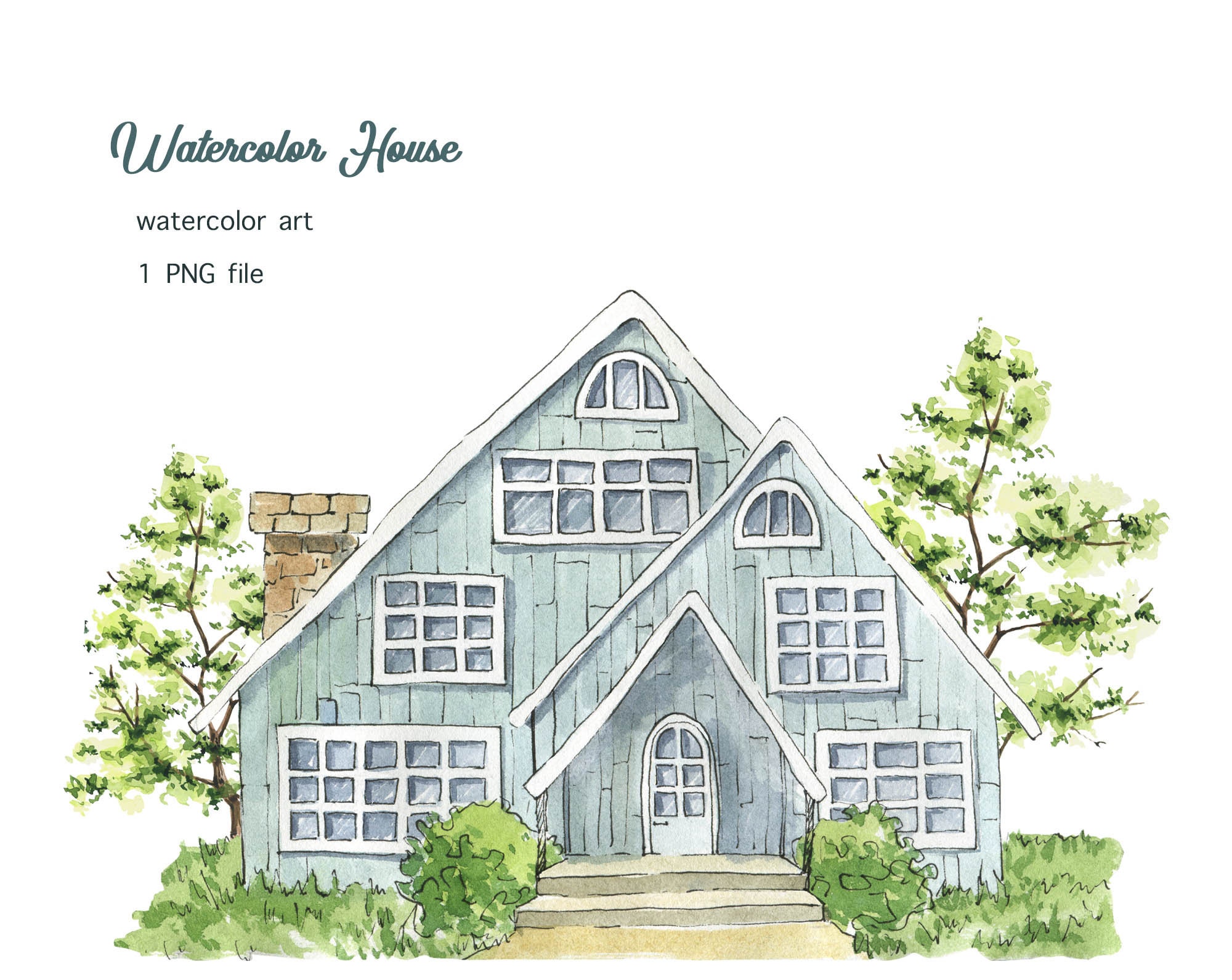 Watercolor Houses Clipart. Home Clipart. Country Houses Clip Etsy UK