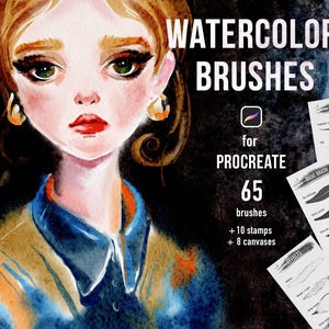 Watercolor Brushes for Procreate, Digital Canvas, iPad Brushes, Procreate watercolor texture brushes, Realistic Brushes, Blending, Texture