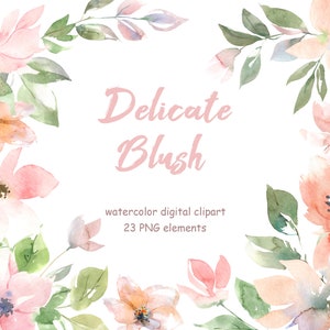 Aquarell Blumen Clipart. Blush rosa Blumen png. Thanksgiving Clipart. Hochzeitseinladung Clipart. Aquarell Grün blätter