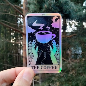 Stickers holographiques pour cartes de tarot au café | Jeux de tarot mystiques | Stickers mystères | décalcomanies imperméables pour cartes Oracle | Stickers sorcières