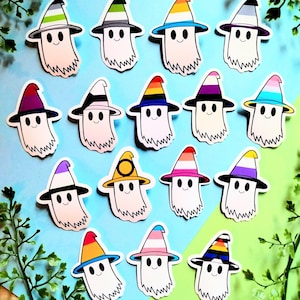 Original LGBTQ Pride Flag Ghost Stickers | Waterproof Vinyl Sticker | LGBTQ Rainbow Ghost Decals | June Pride Month Gay Stickers