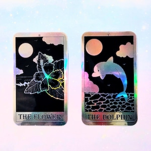 Stickers holographiques pour cartes de tarot | Jeux de tarot mystiques | Stickers mystères | décalcomanies imperméables pour cartes Oracle | Stickers sorcières