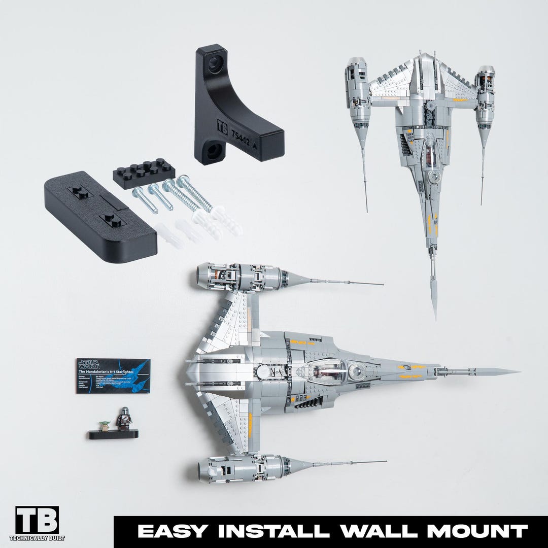 Vertical Wall Mount for LEGO the Mandalorian's N-1 Starfighter