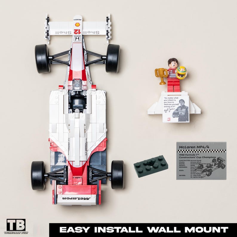 Wall Mount for LEGO Icons McLaren MP4/4 & Ayrton Senna - 10330 image 1