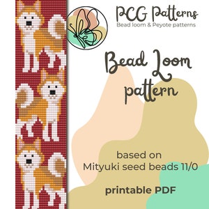 Shiba inu bead loom pattern - Akita inu bead loom bracelet pattern