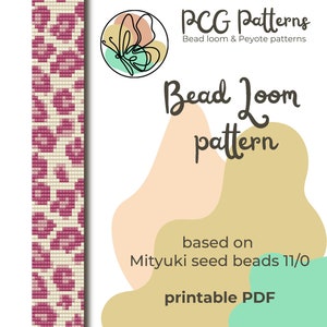 Bead loom pattern - Pink Leopard loom bracelet pattern