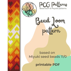 Gradient hearts bead loom pattern - bead loom bracelet pattern