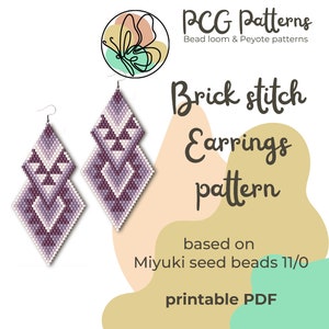 Dream of winter native brick stitch earrings pattern - PDF instant download
