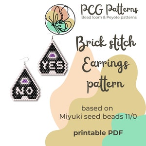 Ouija brick stitch earrings pattern - PDF instant download