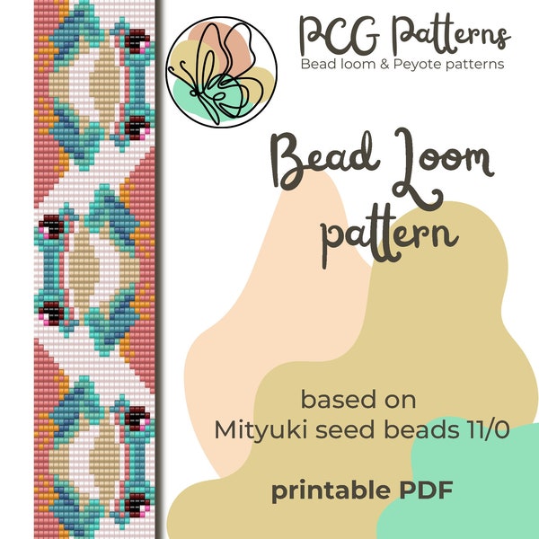 Frog bead loom pattern - bead loom bracelet pattern