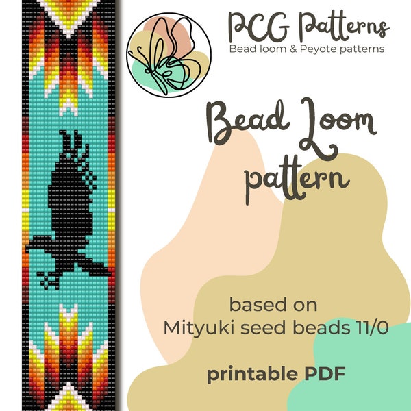 Native inspired bead loom pattern - Eagle flight loom bracelet pattern