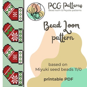 PDF-Muster für ein Weihnachtsstrumpf-Perlen-Loom-Armband - Glocken & Perlen