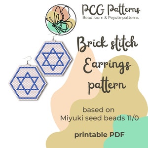Stand with Israel brick stitch earrings pattern - PDF instant download - Israel flag