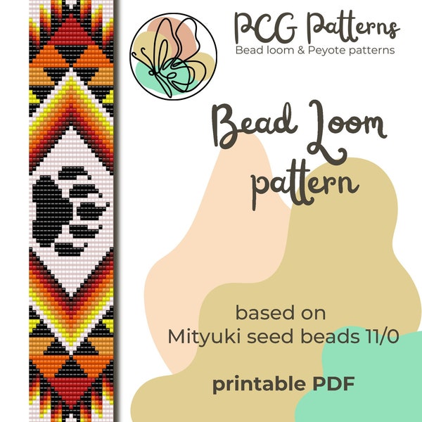Native inspired bead loom pattern - Bear paw loom bracelet pattern