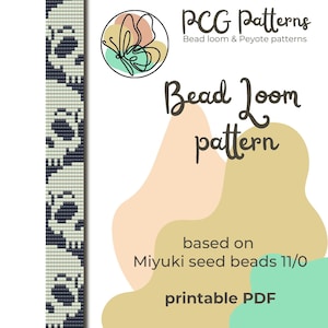 May include: A printable bead loom pattern featuring a skull design. The pattern is based on Miyuki seed beads size 11/0. The pattern is available as a PDF download.