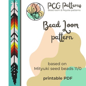 Native inspired bead loom pattern - Feather loom bracelet pattern