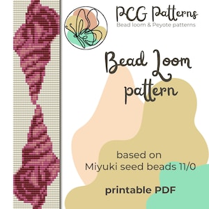 May include: A printable bead loom pattern for a pink seashell design. The pattern is based on Miyuki seed beads size 11/0. The pattern is from PCG Patterns, which also offers peyote patterns.