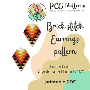 Sunshine native brick stitch earrings pattern - PDF instant download