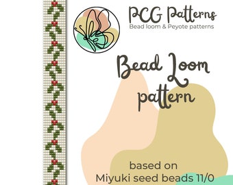 Christmas Berries Bead Loom Armband Muster - DIY Rocailles Perlen (PDF Muster)