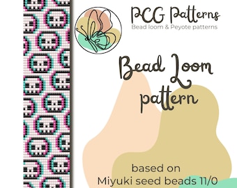 Glitch Skulls Bead Loom Bracelet Pattern – Halloween DIY (PDF Pattern)
