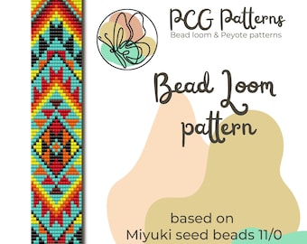 Native Reflection Bead Loom Bracelet Pattern - DIY Miyuki Seed Beads (PDF Pattern)