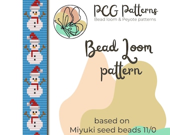 Weihnachtliches Schneemann Bead Loom Armband Muster (PDF)