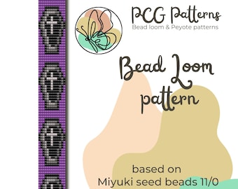 Halloween Coffin Bead Loom Bracelet Pattern - Narrow Design (PDF Pattern)