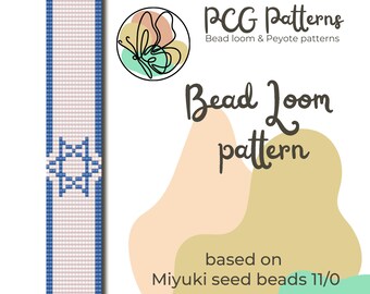 Wzór na bransoletkę z koralików nasiennych z flagą Izraela – DIY Miyuki 11/0 (wzór PDF)
