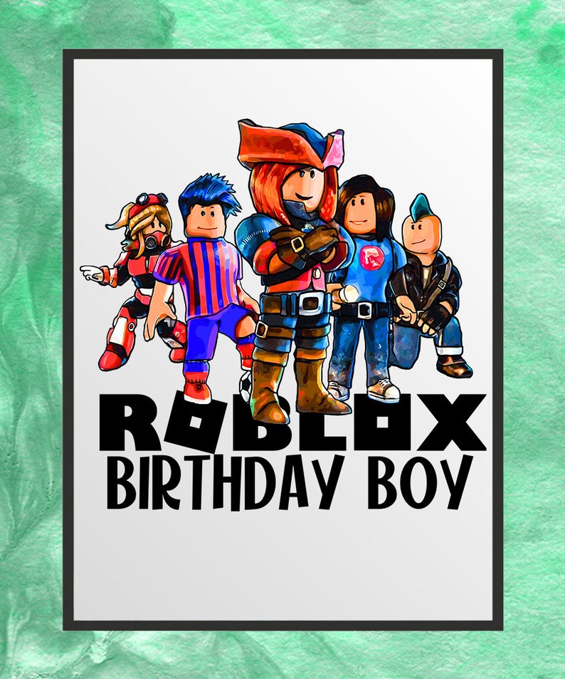 Hand drawn Birthday Boy Roblox Sublimation Design PNG Instant | Etsy