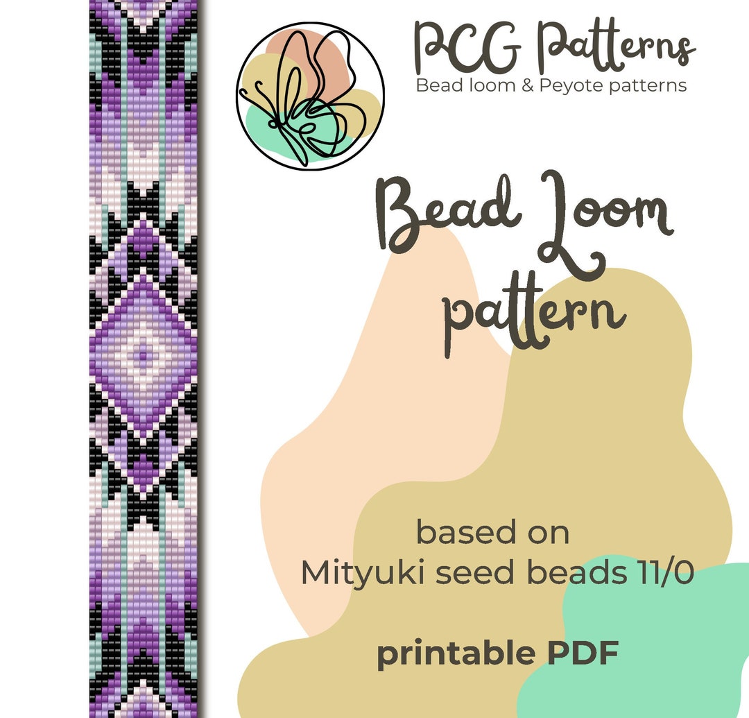 native-inspired-bead-loom-pattern-perfect-purple-loom-bracelet-pattern-etsy