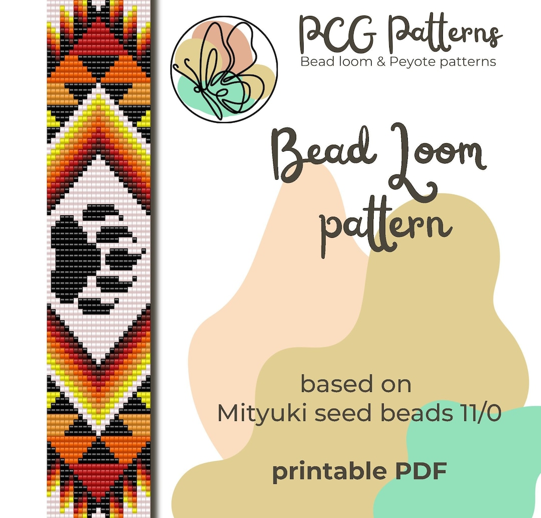Native Inspired Bead Loom Pattern Bear Paw Loom Bracelet Pattern