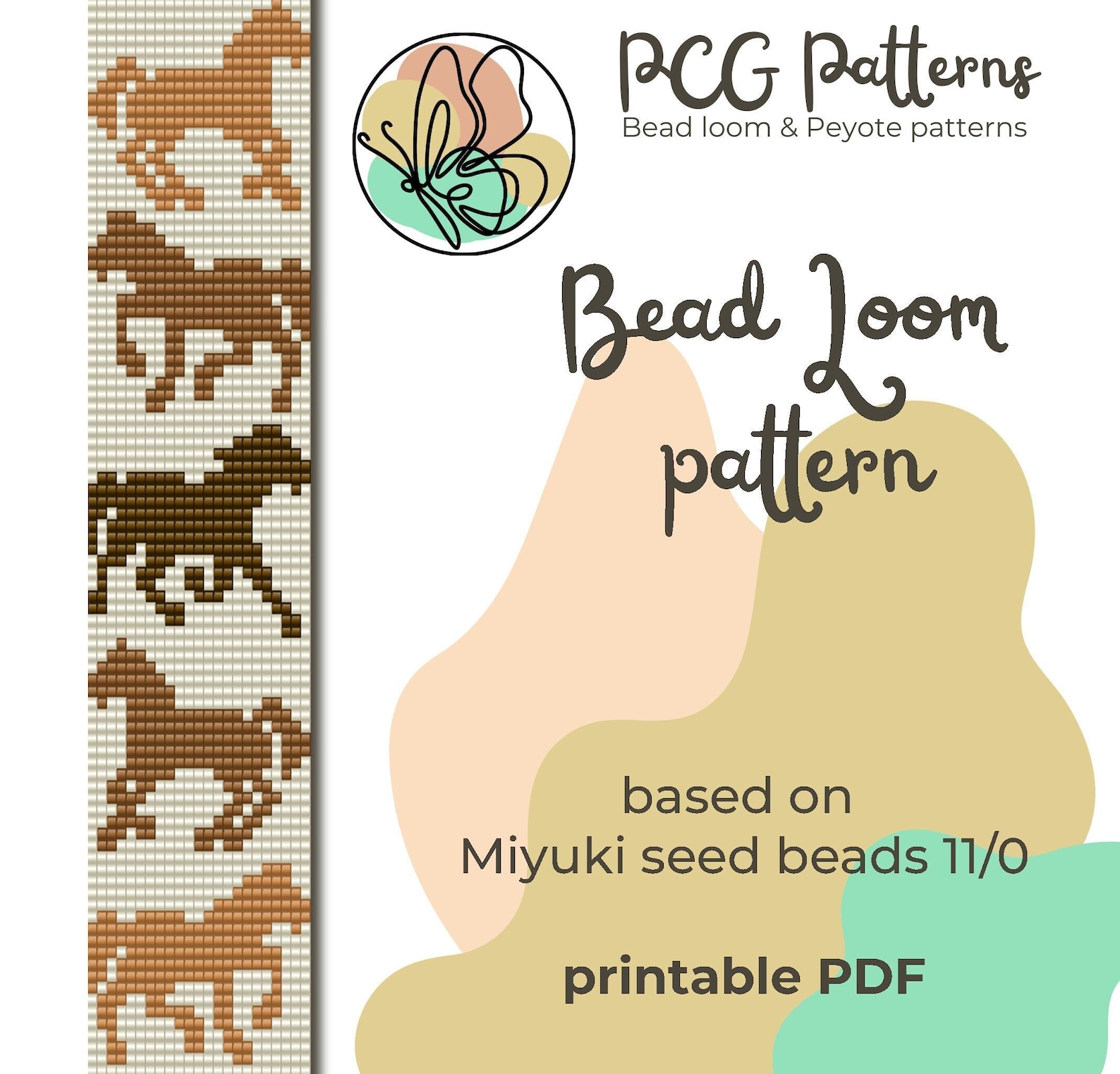 Horse Bead Loom Bracelet Pattern - DIY Miyuki Seed Beads (PDF Pattern ...