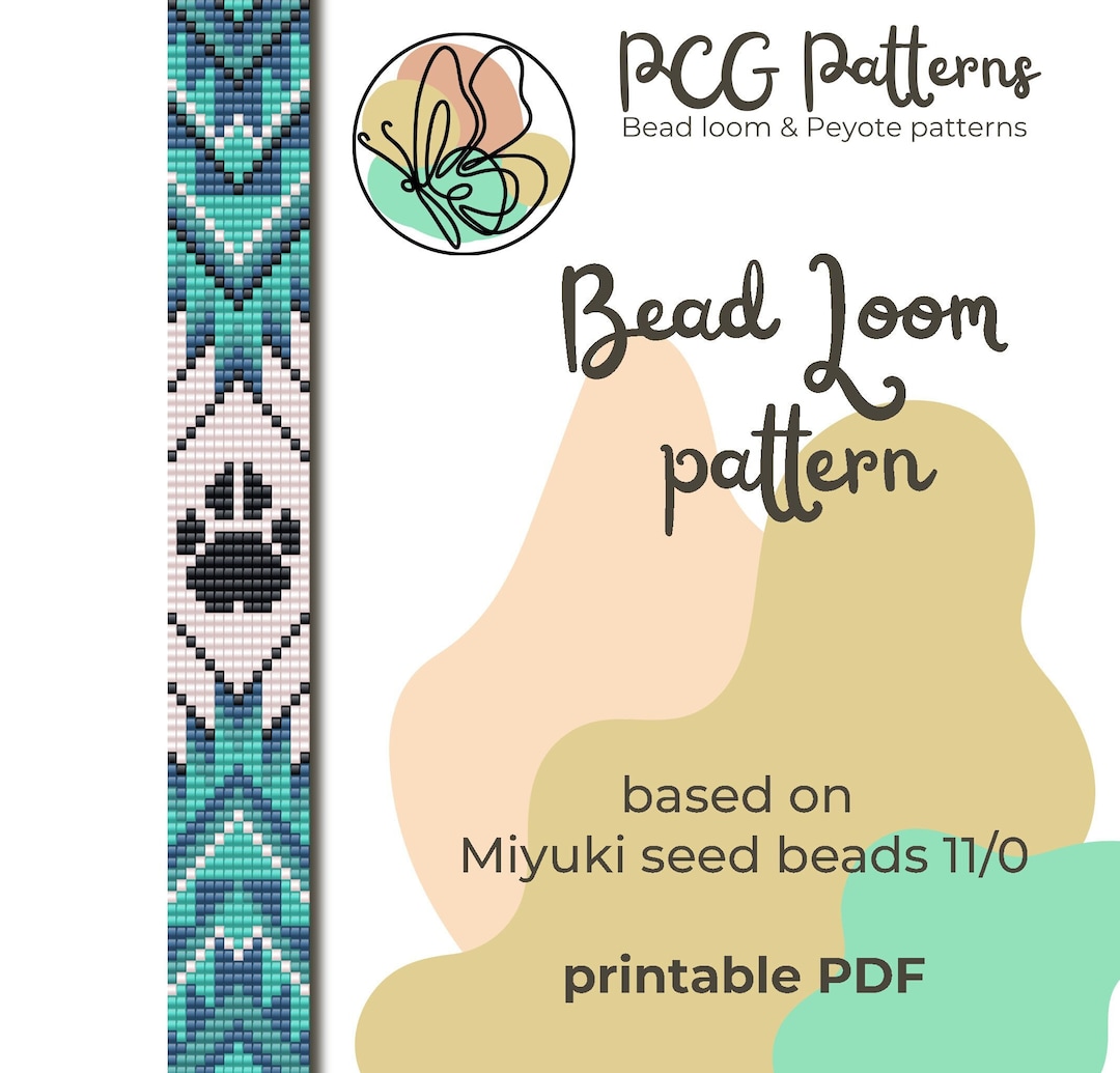 Narrow Native Inspired Bead Loom Pattern Wolf Paw Print Dreaming Bead Loom Bracelet Pattern - Etsy