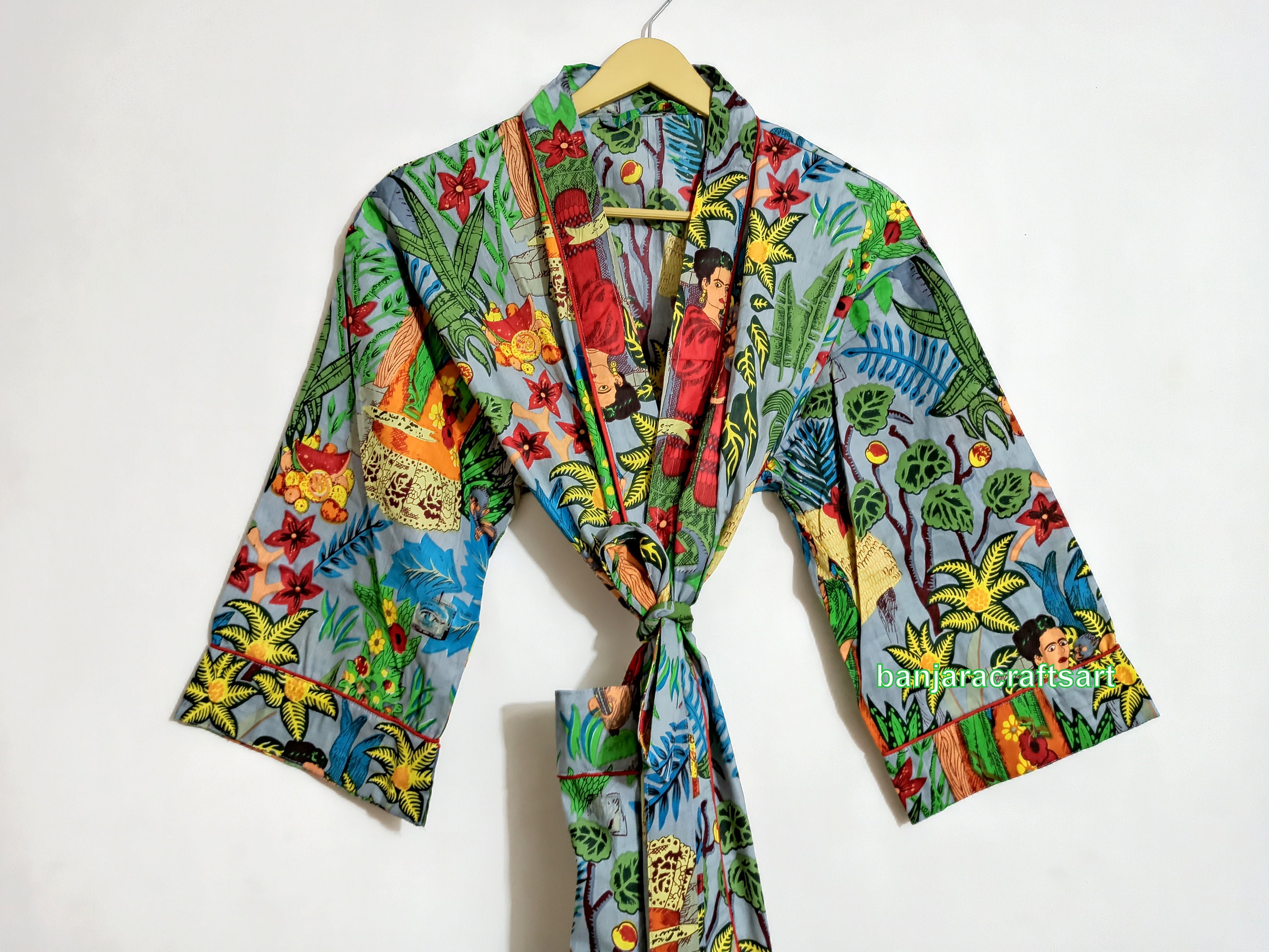 Cotton kimono Robes Bird print Kimono Soft and comfortable Etsy