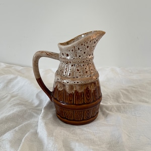 French Bistro Pitcher. Glazed Ceramic Pitcher - Water, Wine, Cider Pitcher - Rustic Pottery