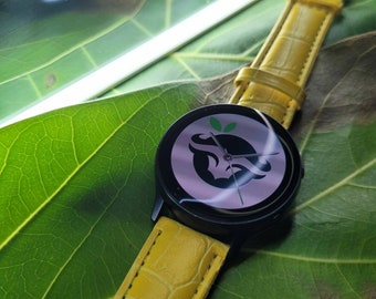 The Dickinson - Yellow Vegan faux leather watch strap - 20mm