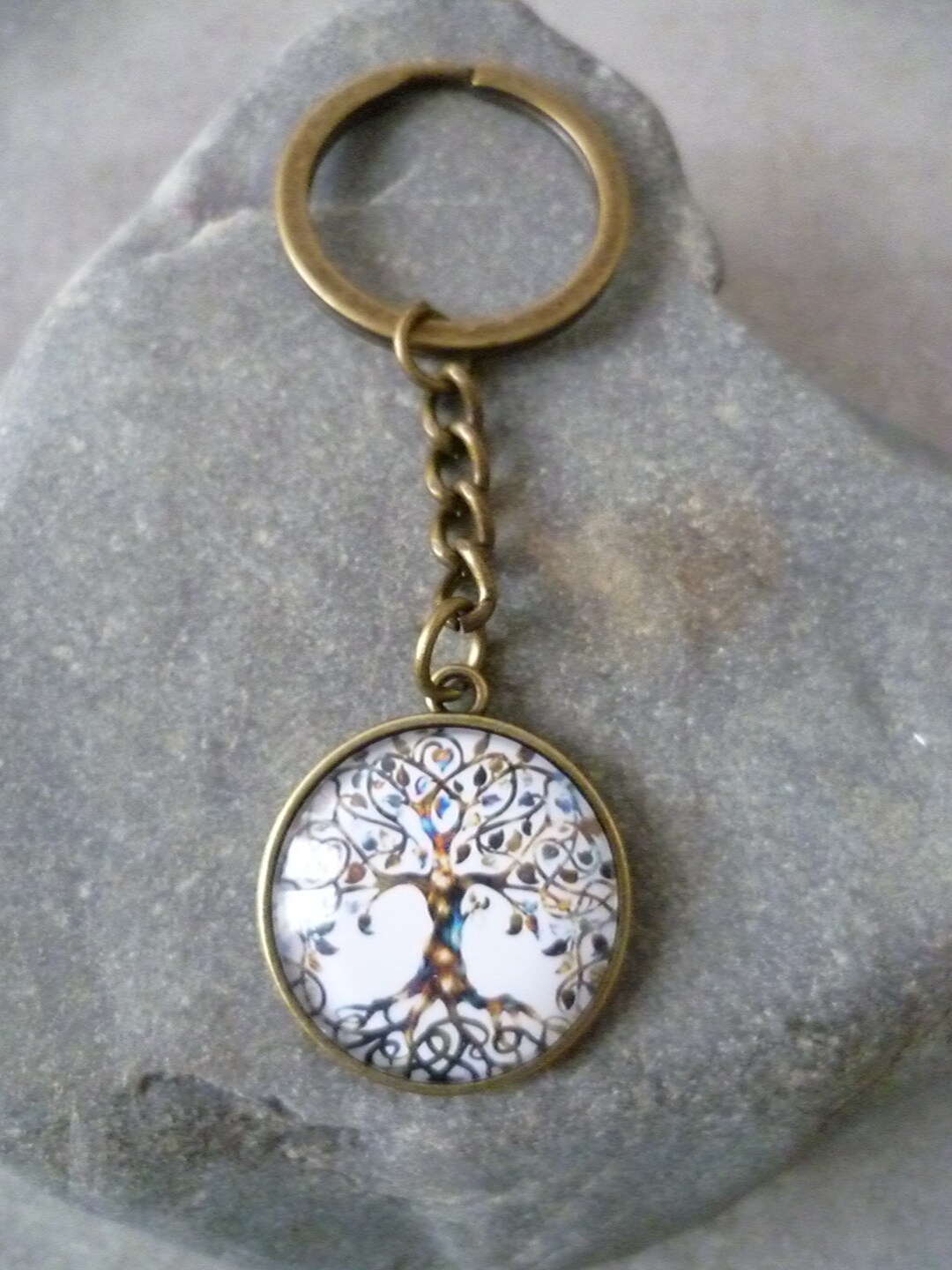 Metal Tree of Life Key Ring - Etsy