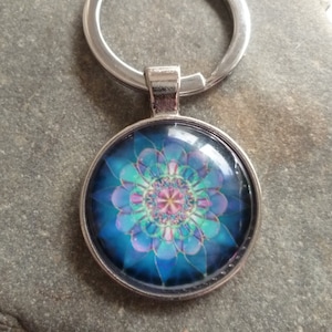 Porta-chaves mandala azul