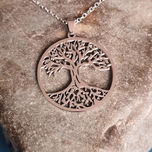 Stainless steel tree of life necklace
