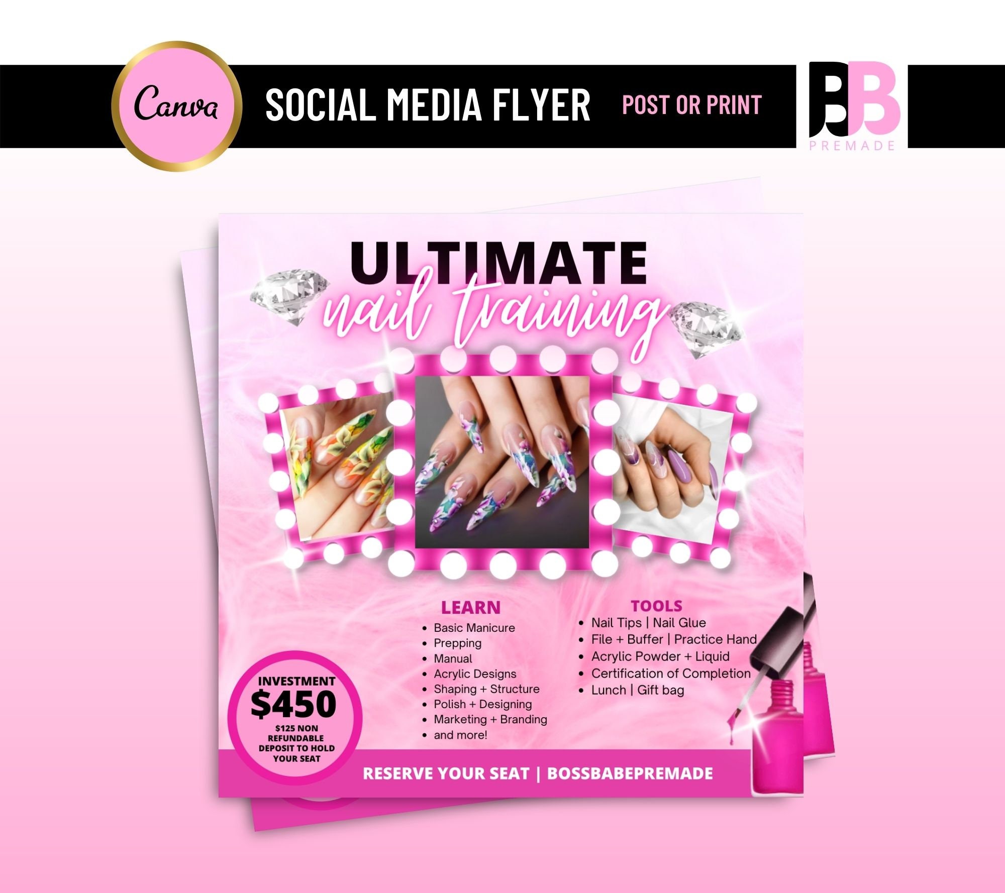 NAIL TRAINING FLYER Nail Tech Esthetician Flyer Spa Flyer Etsy